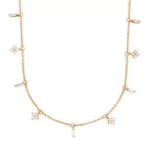 Choker CRYSTAL, 18 Karat Rosegold vergoldet-LEAF Best