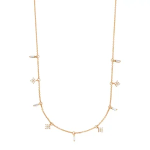 Choker CRYSTAL, 18 Karat Rosegold vergoldet-LEAF Best