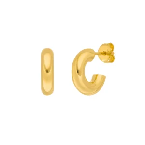 Creole Bold, 18 K Gelbgold vergoldet-LEAF Fashion