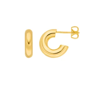Creole Bold, 18 K Gelbgold vergoldet-LEAF Fashion