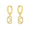 Creole Brezn mit Zirkonia, 18 K Gelbgold vergoldet-LEAF Best