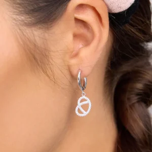 Creole Brezn mit Zirkonia, 925 Sterlingsilber-LEAF Hot