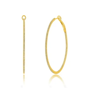Creole Circle L mit Diamanten, 45mm, 18 Karat Gelbgold-LEAF Outlet