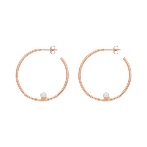 Creole Circle mit Perle, 35 cm, 18 K Rosegold vergoldet-LEAF Hot