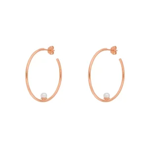 Creole Circle mit Perle, 35 cm, 18 K Rosegold vergoldet-LEAF Hot