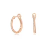 Creole Circle S mit Diamanten, 15mm, 18 Karat Rosegold-LEAF Best