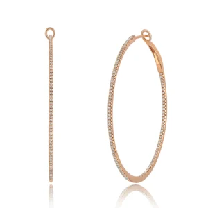 Creole Circle XL mit Diamanten, 50mm, 18 Karat Rosegold-LEAF Discount
