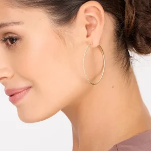Creole Circle XL mit Diamanten, 50mm, 18 Karat Rosegold-LEAF Discount