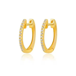 Creole Circle XS mit Diamanten, 12mm, 18 Karat Gelbgold-LEAF Sale
