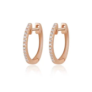 Creole Circle XS mit Diamanten, 12mm, 18 Karat Rosegold-LEAF Discount