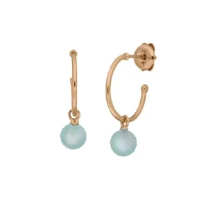 Creole Flying Gem, Aqua Chalzedon, 18 K Rosegold vergoldet-LEAF Fashion