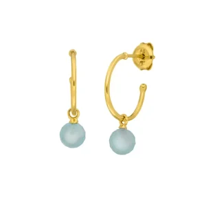 Creole Flying Gem, Aqua Chalzedon, 18 K Gelbgold vergoldet-LEAF Outlet