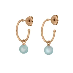 Creole Flying Gem, Aqua Chalzedon, 18 K Rosegold vergoldet-LEAF Fashion