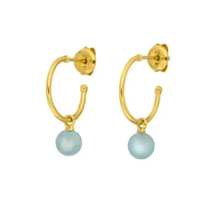 Creole Flying Gem, Aqua Chalzedon, 18 K Gelbgold vergoldet-LEAF Outlet