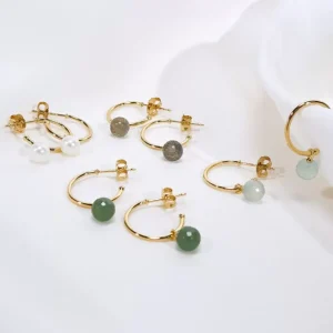 Creole Flying Gem, Aqua Chalzedon, 18 K Gelbgold vergoldet-LEAF Outlet