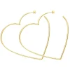 Creole Herz, 60mm, 18K Gelbgold vergoldet-LEAF Fashion