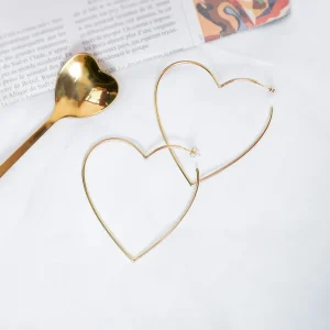 Creole Herz, 60mm, 18K Rosegold vergoldet-LEAF Discount