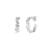Creole ICE CUBE, Zirkonia, 925 Sterlingsilber, rhodiniert-LEAF New