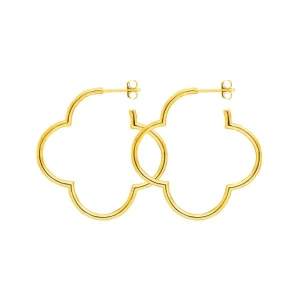 Creole Kleeblatt, 35mm, 18 K Gelbgold vergoldet-LEAF Sale