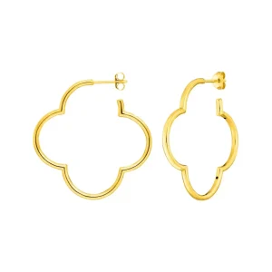 Creole Kleeblatt, 35mm, 18 K Gelbgold vergoldet-LEAF Sale