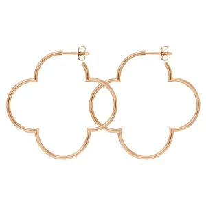 Creole Kleeblatt, 50mm, 18 K Rosegold vergoldet-LEAF Best
