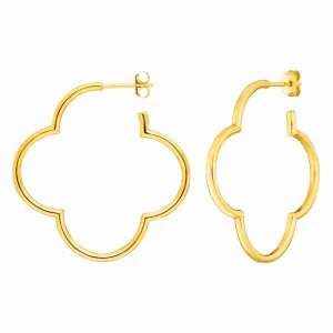 Creole Kleeblatt, 40mm, 14 Karat Gelbgold-LEAF Best