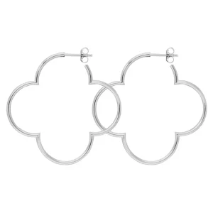 Creole Kleeblatt, 50mm, 925 Sterlingsilber-LEAF Fashion