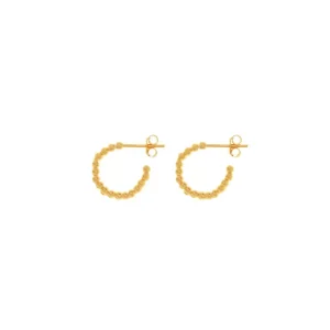 Creole Kugelring, 15mm, 18 K Gelbgold vergoldet-LEAF Fashion
