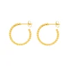 Creole Kugelring, 20mm, 18 K Gelbgold vergoldet-LEAF Fashion