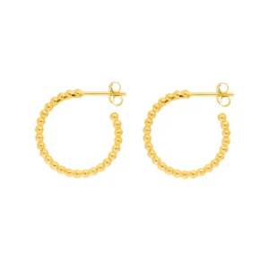Creole Kugelring, 20mm, 18 K Gelbgold vergoldet-LEAF Fashion