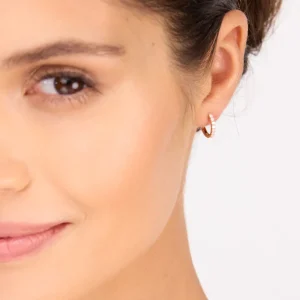 Creole mit Diamanten, 18 Karat-LEAF Discount