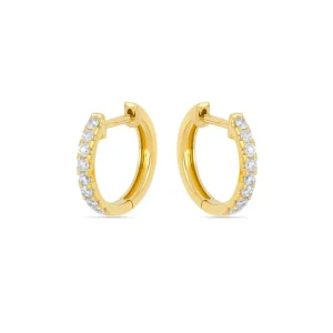 Creole mit Diamanten, 18 Karat-LEAF Discount
