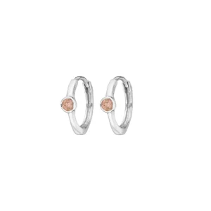Creole One Gem, Rosenquarz, 925 Sterlingsilber-LEAF Outlet