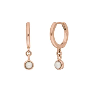 Creole Pure mit Perle, 18 K Rosegold vergoldet-LEAF New