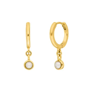Creole Pure mit Perle, 18 K Gelbgold vergoldet-LEAF Online