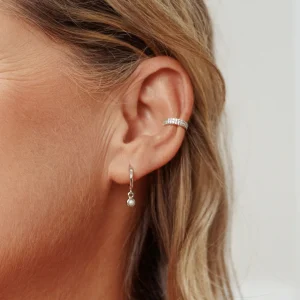 Creole Pure mit Perle, 18 K Rosegold vergoldet-LEAF New