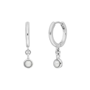 Creole Pure mit Perle, 925 Sterlingsilber-LEAF Clearance