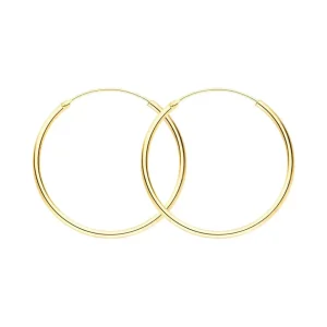 Creole Rund L, 40mm, 14 Karat Gelbgold-LEAF Online