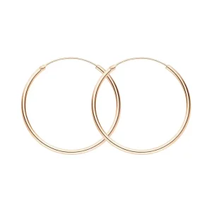 Creole Rund L, 40mm, 14 Karat Rosegold-LEAF Discount