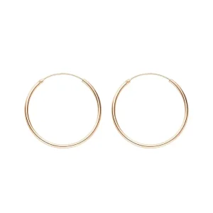 Creole Rund M, 30mm, 14 Karat Rosegold-LEAF Discount