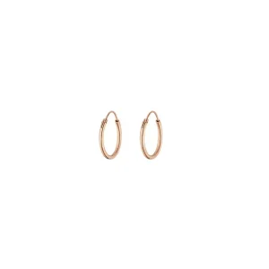 Creole Rund S, 15mm, 14 Karat Rosegold-LEAF Best