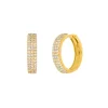 Creole Shiny mit Zirkonia, 18 K Gelbgold vergoldet-LEAF Fashion