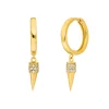 Creole Single Stud, 18 K Gelbgold vergoldet-LEAF Discount