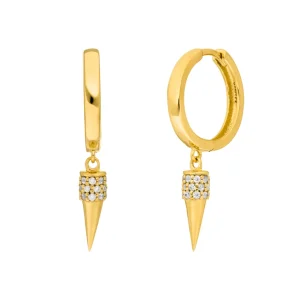 Creole Single Stud, 18 K Gelbgold vergoldet-LEAF Discount