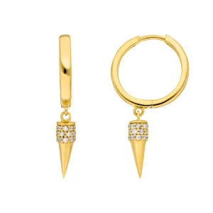 Creole Single Stud, 18 K Gelbgold vergoldet-LEAF Discount