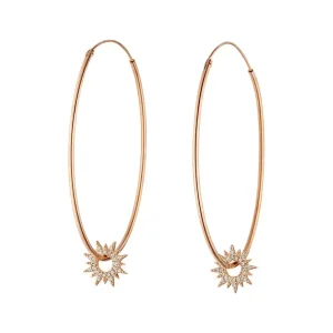 Creole Sparkling Sun, 45mm, 18 K Roségold vergoldet-LEAF Discount