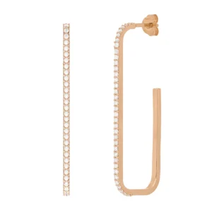 Creole Square mit Zirkonia, 18 K Rosegold vergoldet-LEAF New