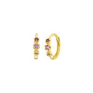 Creole Three Gems, Amethyst, 18 K Gelbgold vergoldet-LEAF Hot