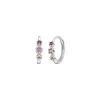 Creole Three Gems, Amethyst, 925 Sterlingsilber-LEAF Clearance