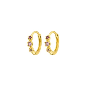 Creole Three Gems, Amethyst, 18 K Gelbgold vergoldet-LEAF Hot